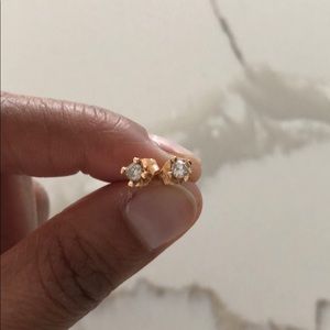 10K Rose Gold real diamond studs